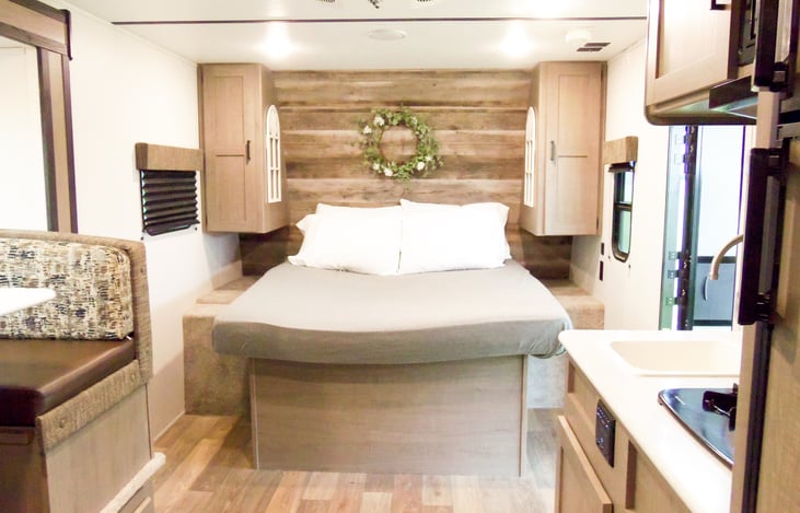 this is a cool picture that makes the bed look like a flying carpet.  Don't worry we have a new mattress now