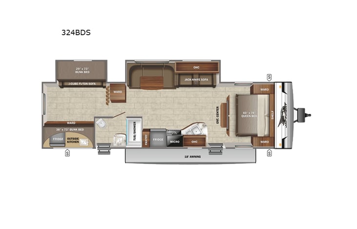 Representative floor plan provided by a trusted RVshare partner.