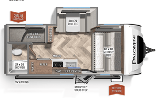 2022 Palomino Sleeps 5 With Bunk Beds & Solar!