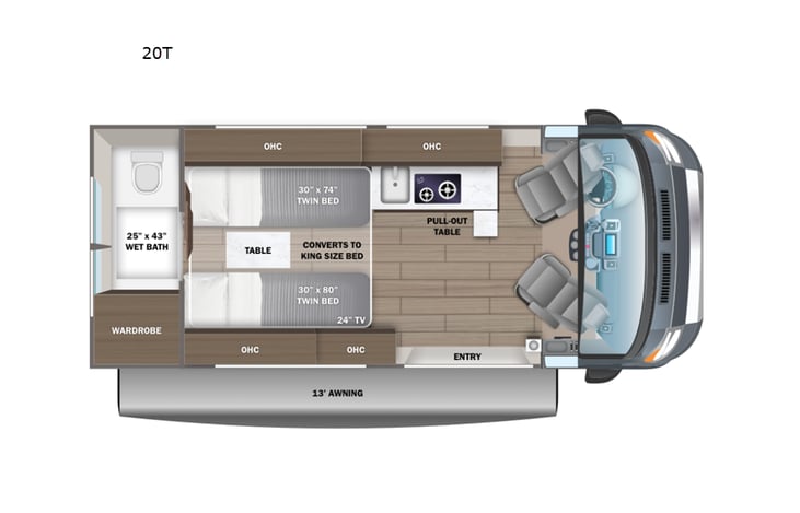 Representative floor plan provided by a trusted RVshare partner.