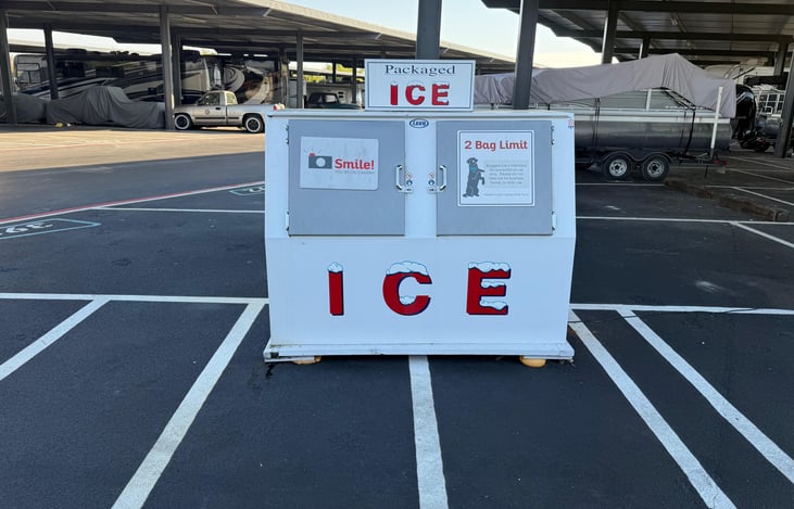 2 FREE bags of ice with every rental. This is first come first serve, but typically always available!
