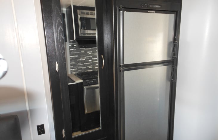 Stainless refrigerator.