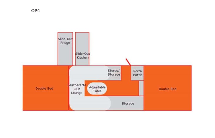 Representative floor plan provided by a trusted RVshare partner.