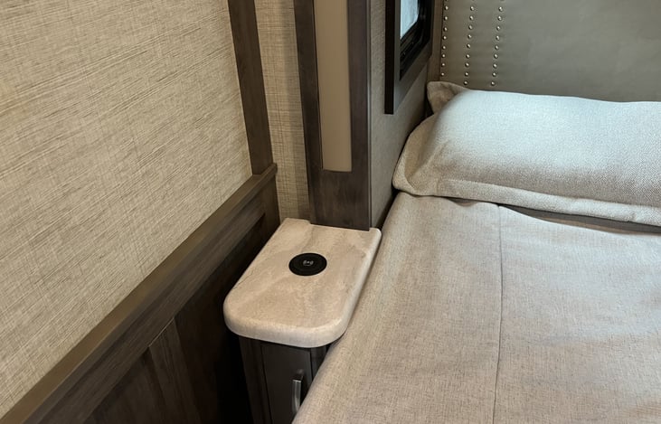 Charging station in master bedroom