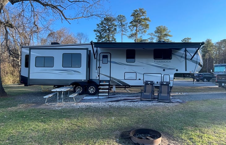 Set up for the weekend at Ebenezer Park on Lake Wylie in Rock Hill, SC
