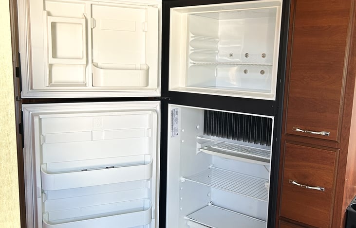 Interior of Refrigerator and Freezer