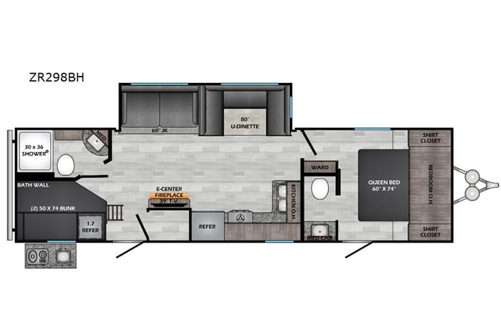 Representative floor plan provided by a trusted RVshare partner.