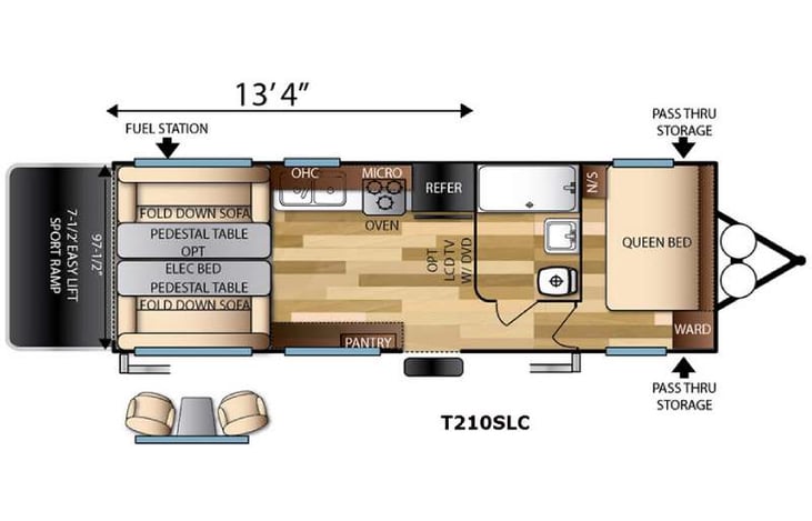 Representative floor plan provided by a trusted RVshare partner.