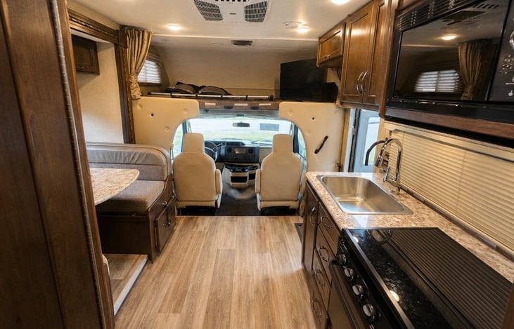 View from back to front, note above cab bunk with ladder.
