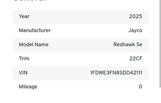 2025 Jayco Redhawk 22CF sleeps 6