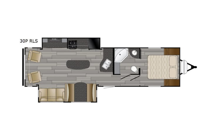 Representative floor plan provided by a trusted RVshare partner.