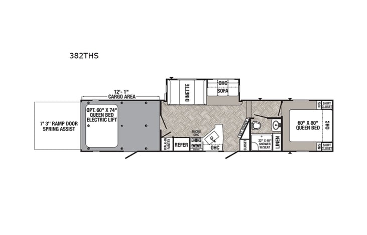 Representative floor plan provided by a trusted RVshare partner.