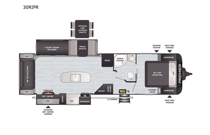 Representative floor plan provided by a trusted RVshare partner.