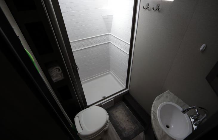 Well Designed Bathroom with Large Shower