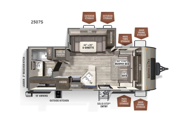 Representative floor plan provided by a trusted RVshare partner.