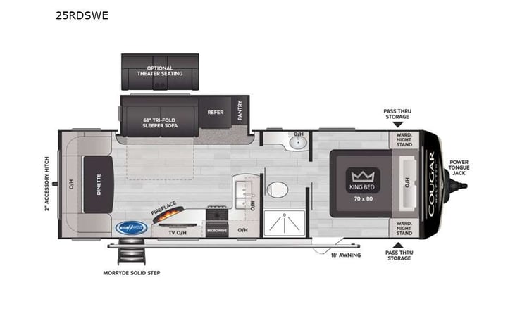 Representative floor plan provided by a trusted RVshare partner.