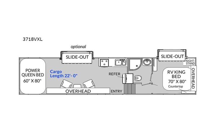 Representative floor plan provided by a trusted RVshare partner.