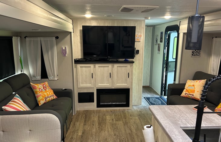 Entertainment center with 50” TV