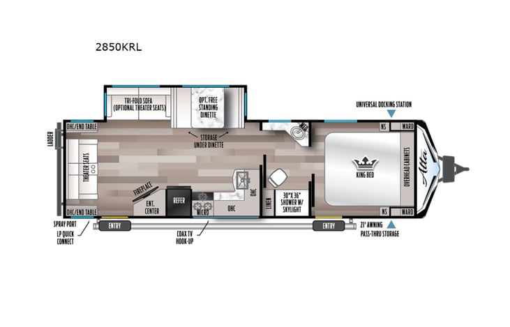Representative floor plan provided by a trusted RVshare partner.