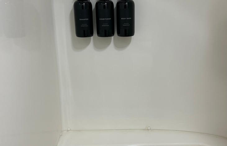 Bath essentials provided for your convenience.