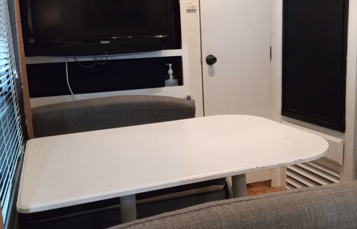 For dining inside dining or drops down to make a double bed for 2under 6ft tall