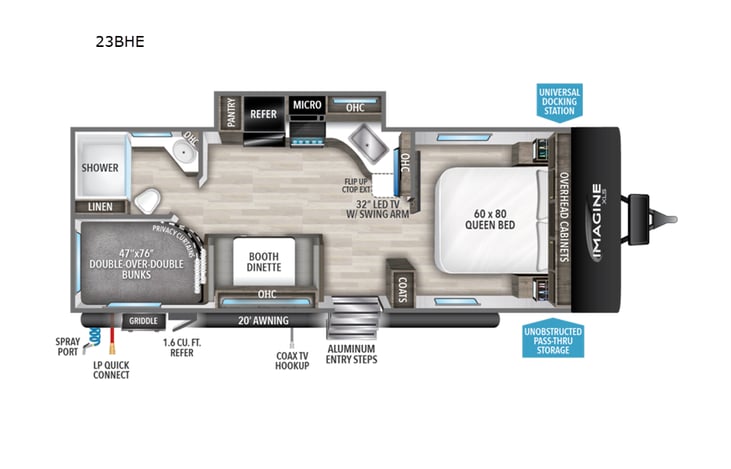 Representative floor plan provided by a trusted RVshare partner.
