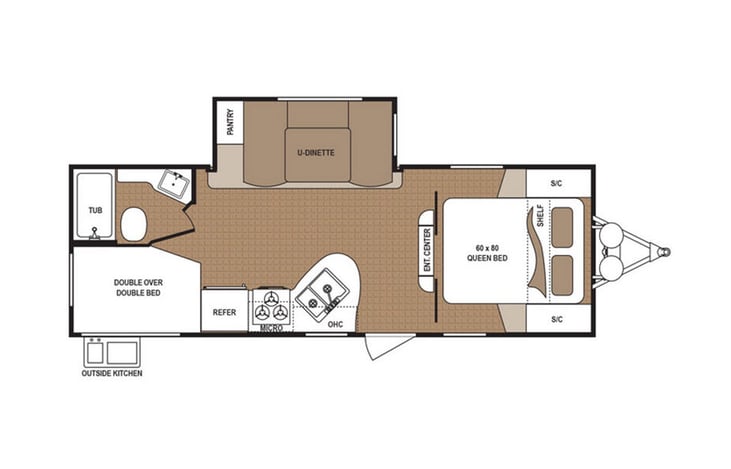 Representative floor plan provided by a trusted RVshare partner.
