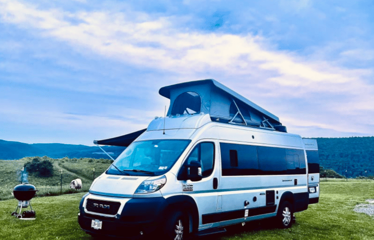 Van with Rooftop Bunk Extended
