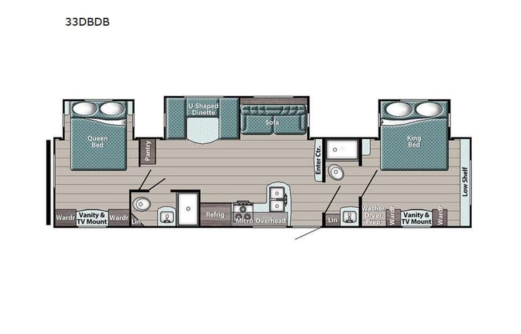 Representative floor plan provided by a trusted RVshare partner.