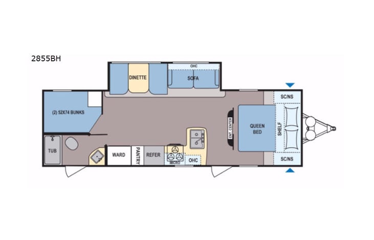 Representative floor plan provided by a trusted RVshare partner.