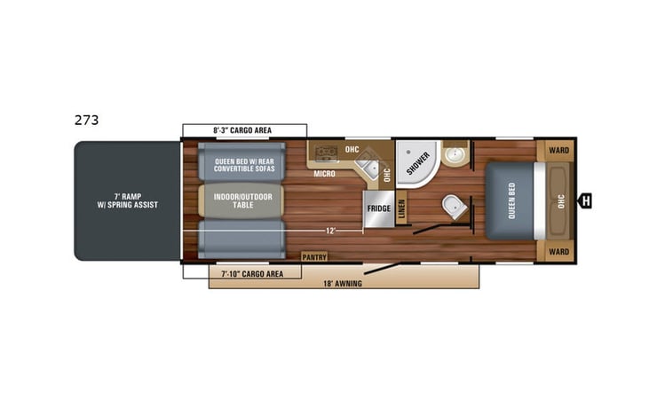 Representative floor plan provided by a trusted RVshare partner.