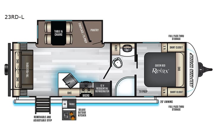Representative floor plan provided by a trusted RVshare partner.