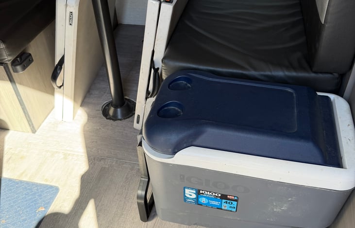Two tables and coolers included for your enjoyment. Please don’t forget to leave me a beer. It gets warm cleaning this trailer.