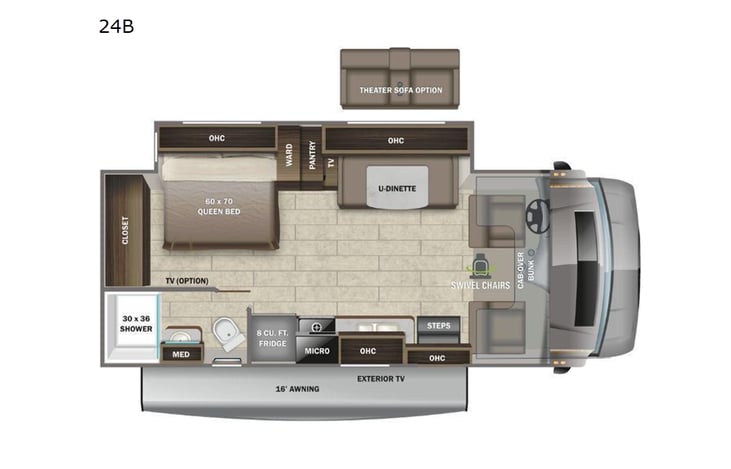 Representative floor plan provided by a trusted RVshare partner.