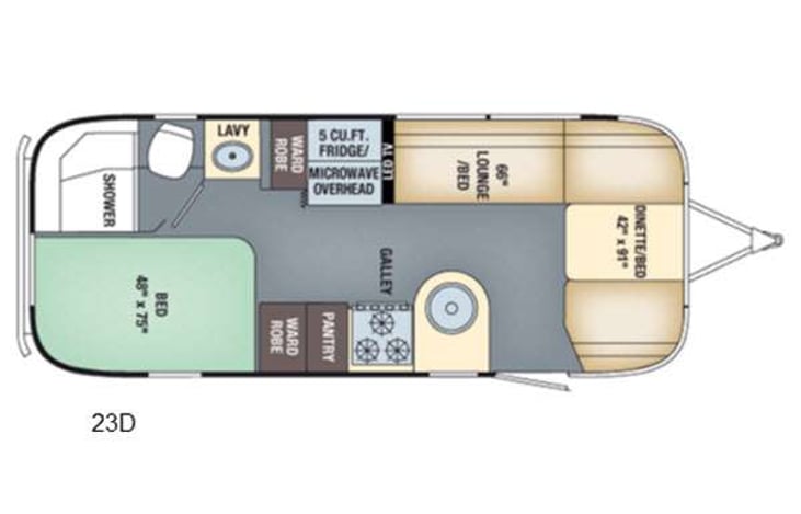Representative floor plan provided by a trusted RVshare partner.