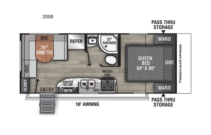 Representative floor plan provided by a trusted RVshare partner.