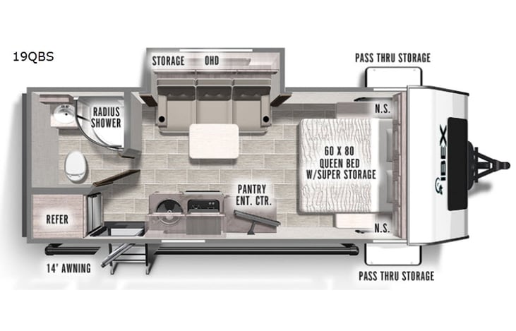 Representative floor plan provided by a trusted RVshare partner.
