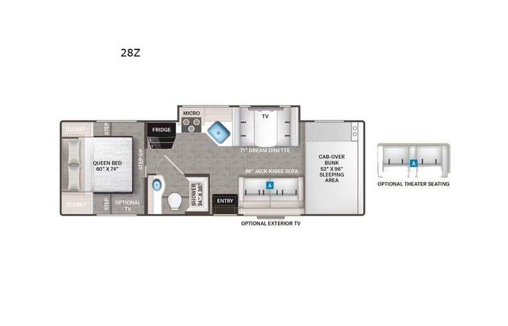 Representative floor plan provided by a trusted RVshare partner.