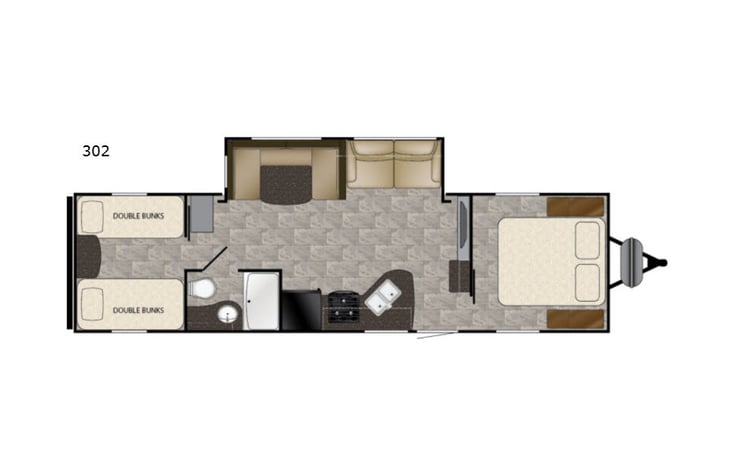 Representative floor plan provided by a trusted RVshare partner.
