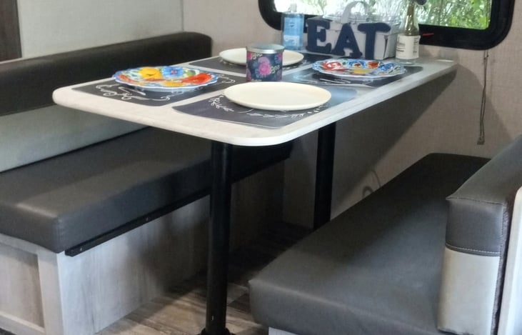 Great "Slide Out" Dine-In Area can seat up to six people. This slide-out opens up the interior, and dramatically increases the overall space inside the RV