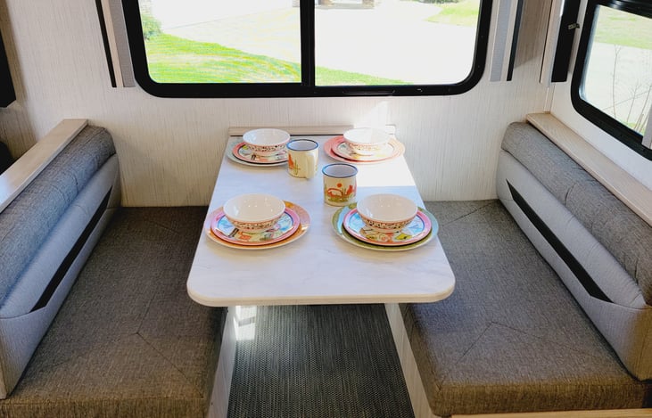 Dining table, converts into a bed for 2.