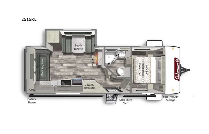 Representative floor plan provided by a trusted RVshare partner.