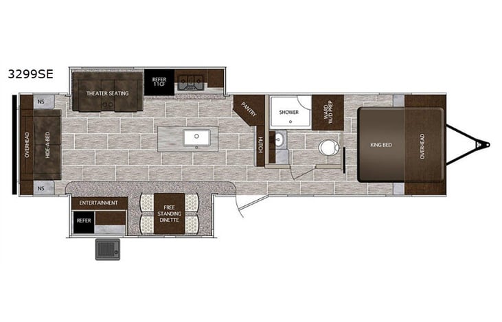 Representative floor plan provided by a trusted RVshare partner.