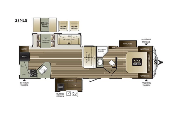 Representative floor plan provided by a trusted RVshare partner.