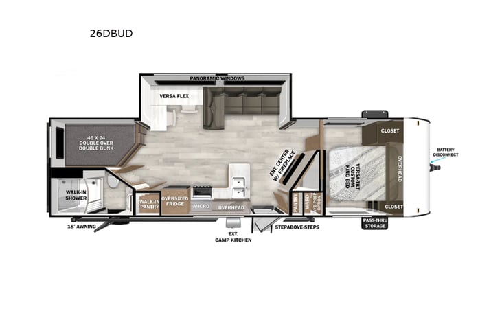 Representative floor plan provided by a trusted RVshare partner.