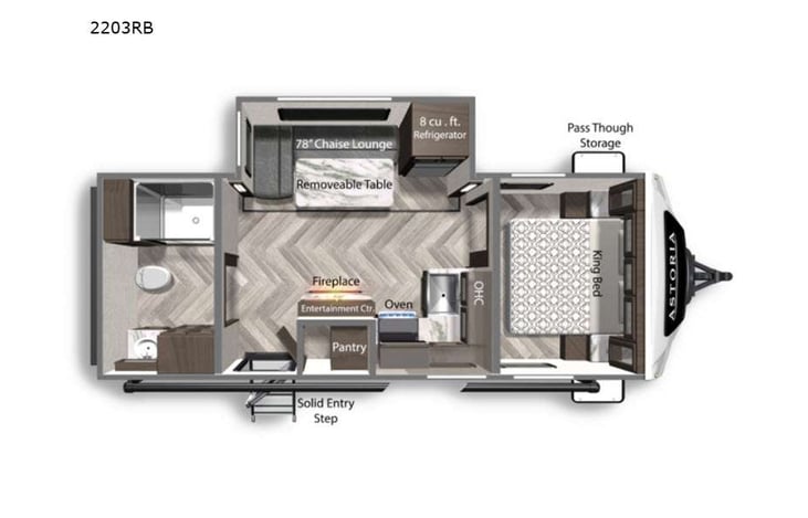 Representative floor plan provided by a trusted RVshare partner.