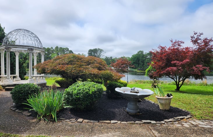 Lakefront view at lakeside RV rental site