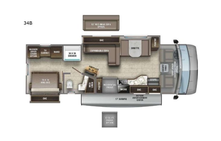 Representative floor plan provided by a trusted RVshare partner.