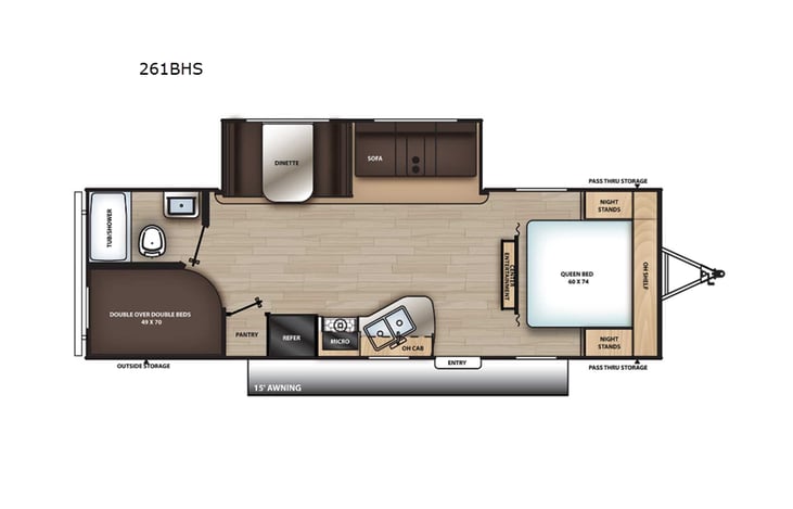 Representative floor plan provided by a trusted RVshare partner.