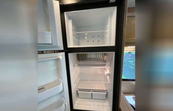 Fridge and freezer with doors Open. Lots of space!